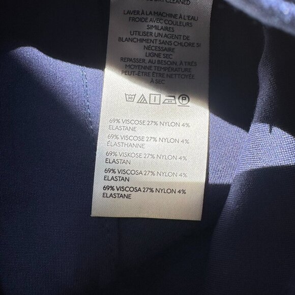 New Anthropologie Maeve Colette Ponte Crop Wide Leg Pants in Navy Blue 27 - Picture 7 of 11